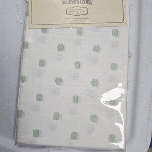 New Southern Living White w Green Oblong Tablecloth 60 X104 Harvest Dillards